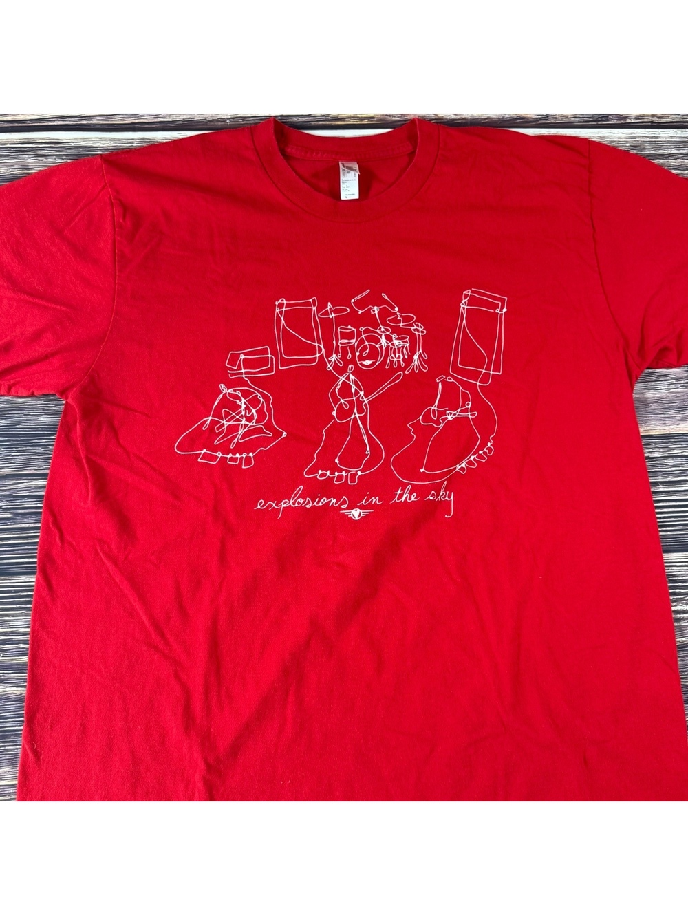 Explosions in the Sky Band T-Shirt Size L Red Indie Post Rock Merch